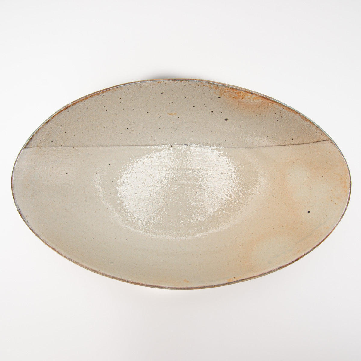 Shigaraki Ware Aratetsusen Oval Deep Bowl