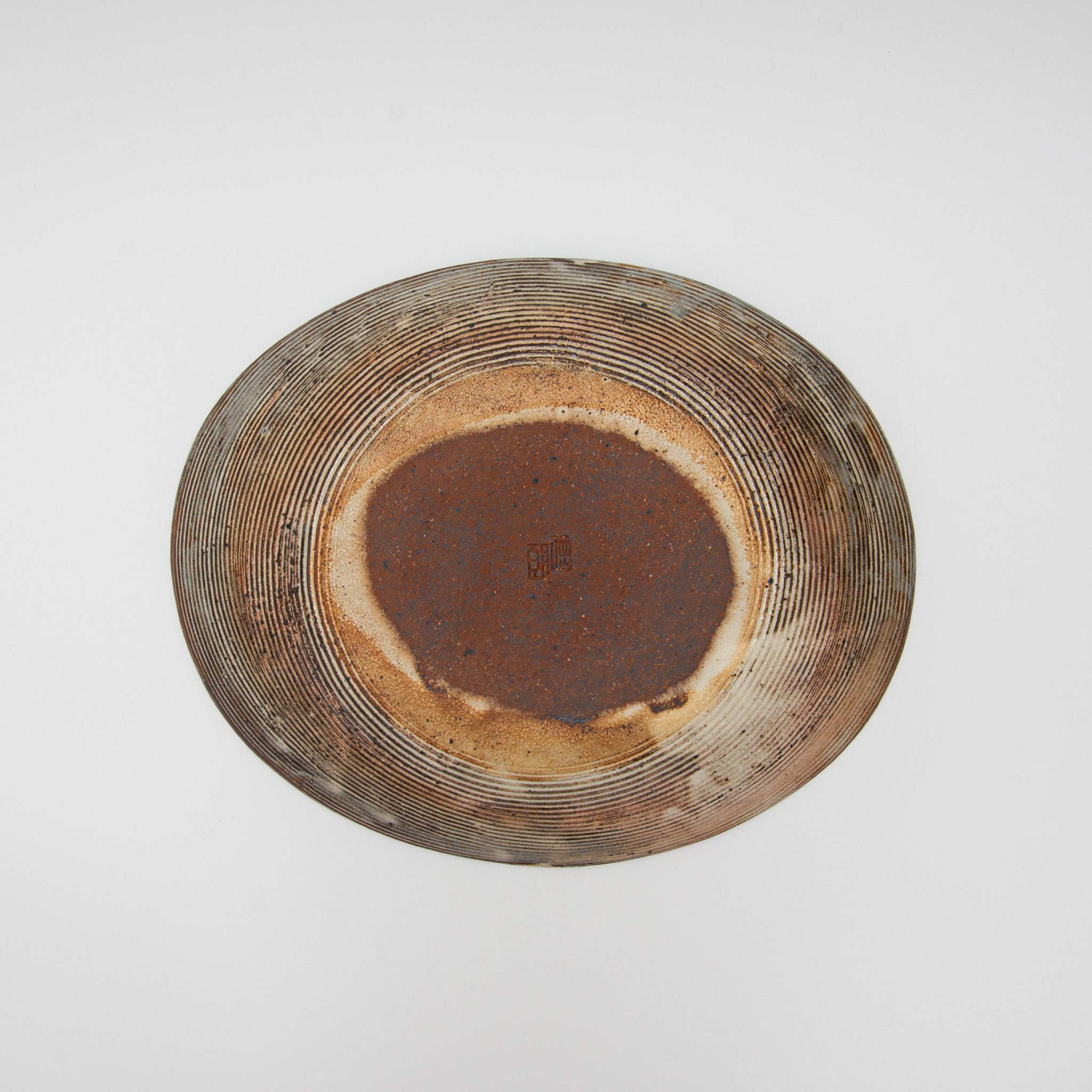 Shigaraki Ware Fuchiara Yokobori Oval Deep Plate