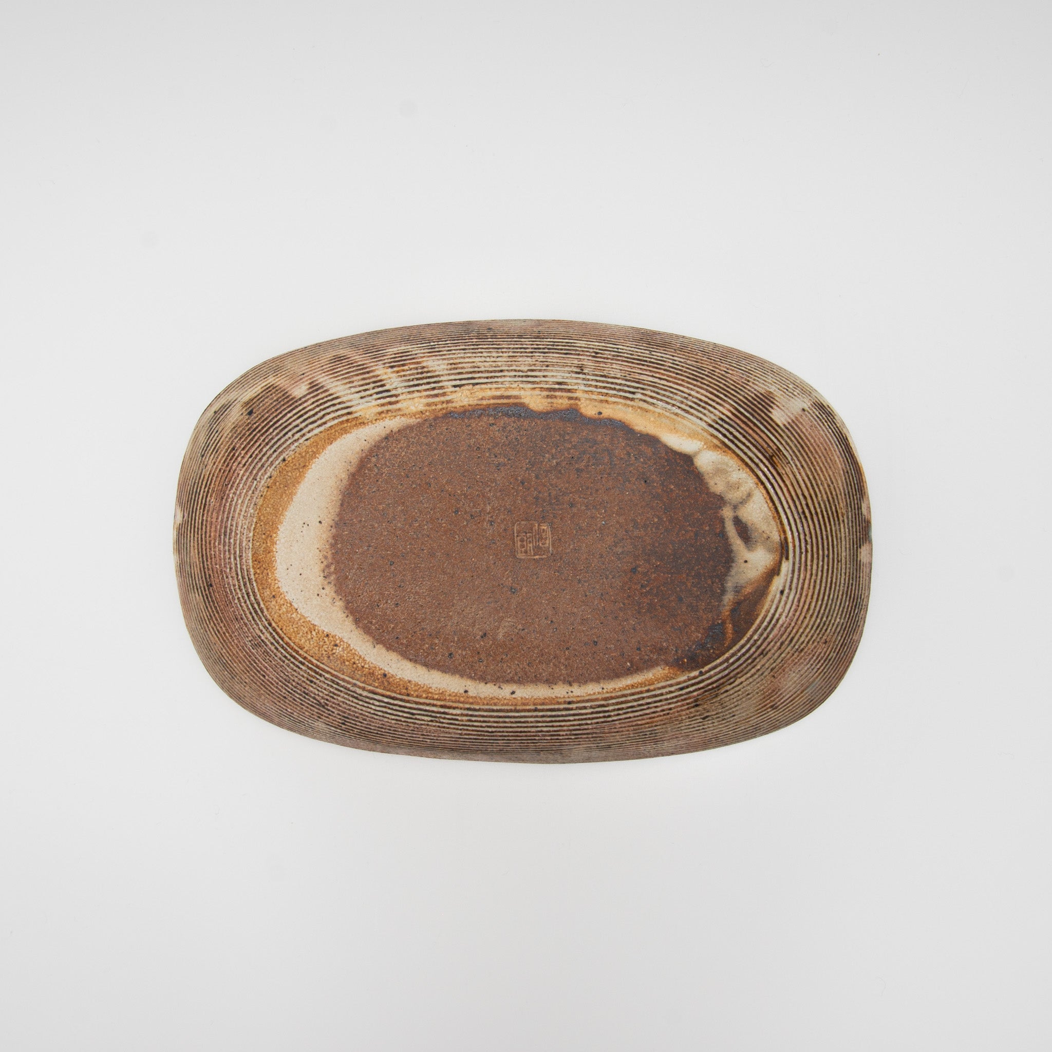 Shigaraki Ware Fuchiara Yokobori Rectangular Bowl