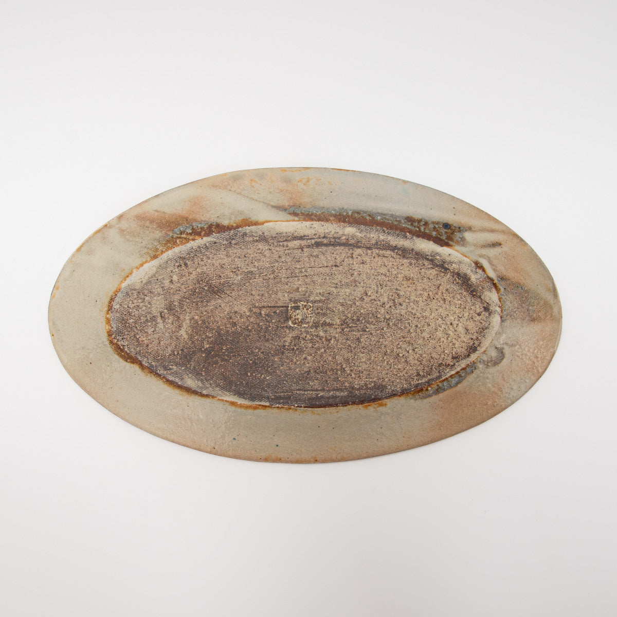 Shigaraki Ware Gosu Line Oval Long Plate