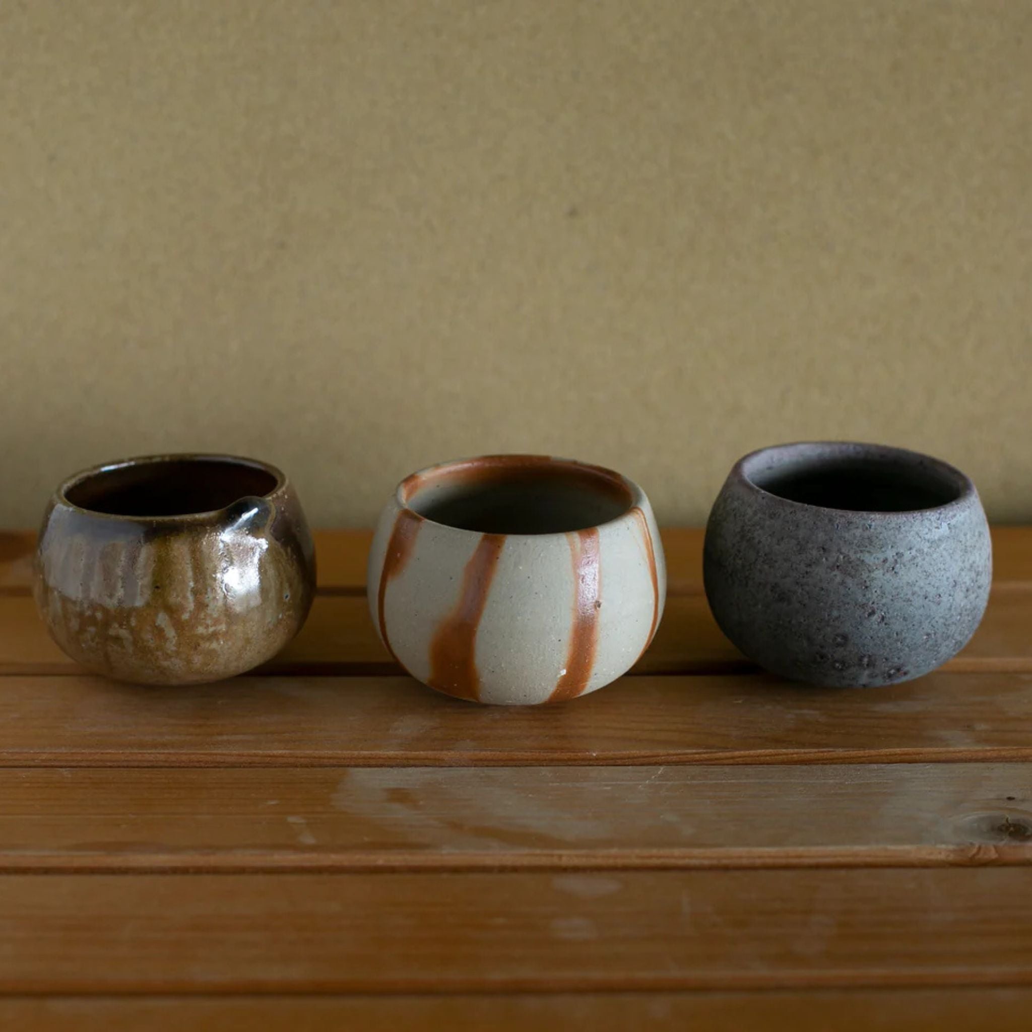 Limited Release: Bizen Pottery CoroCoro Sake Cup - White Hidasuki
