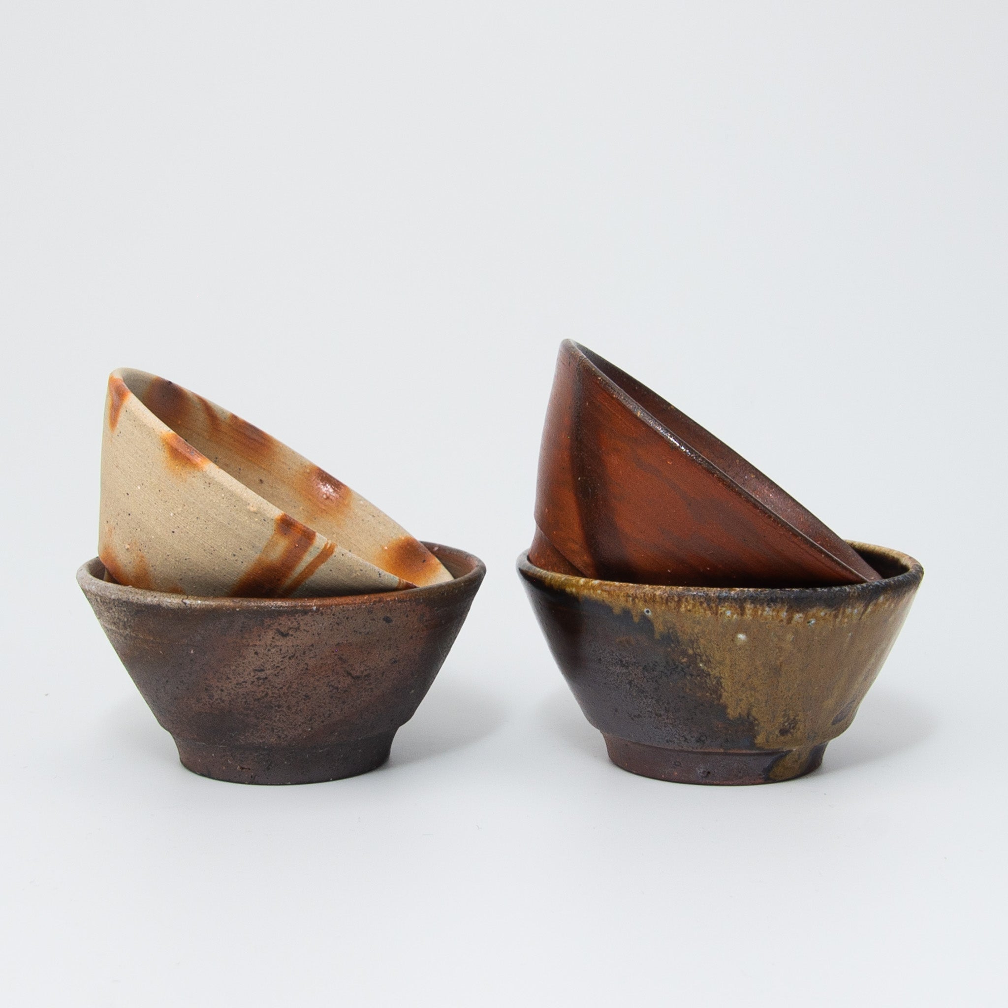 Bizen Pottery Sakazuki Sake Cup - White Hidasuki