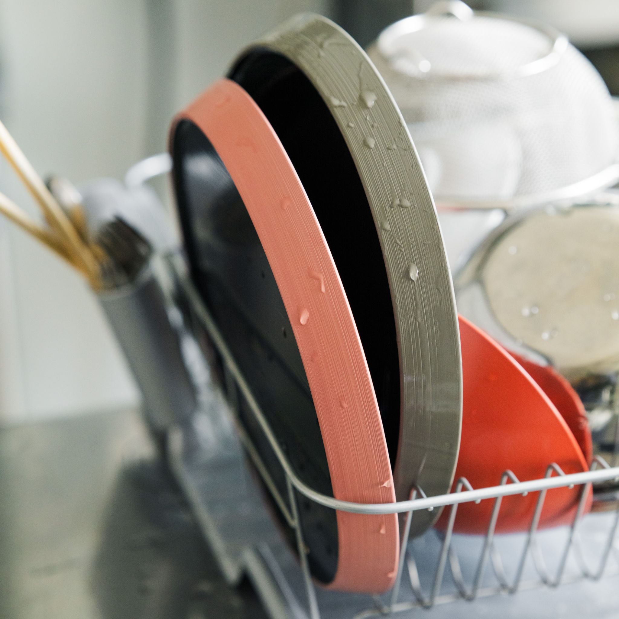 Japanese Lacquerware Urushi Plate Large Light Dove Grey