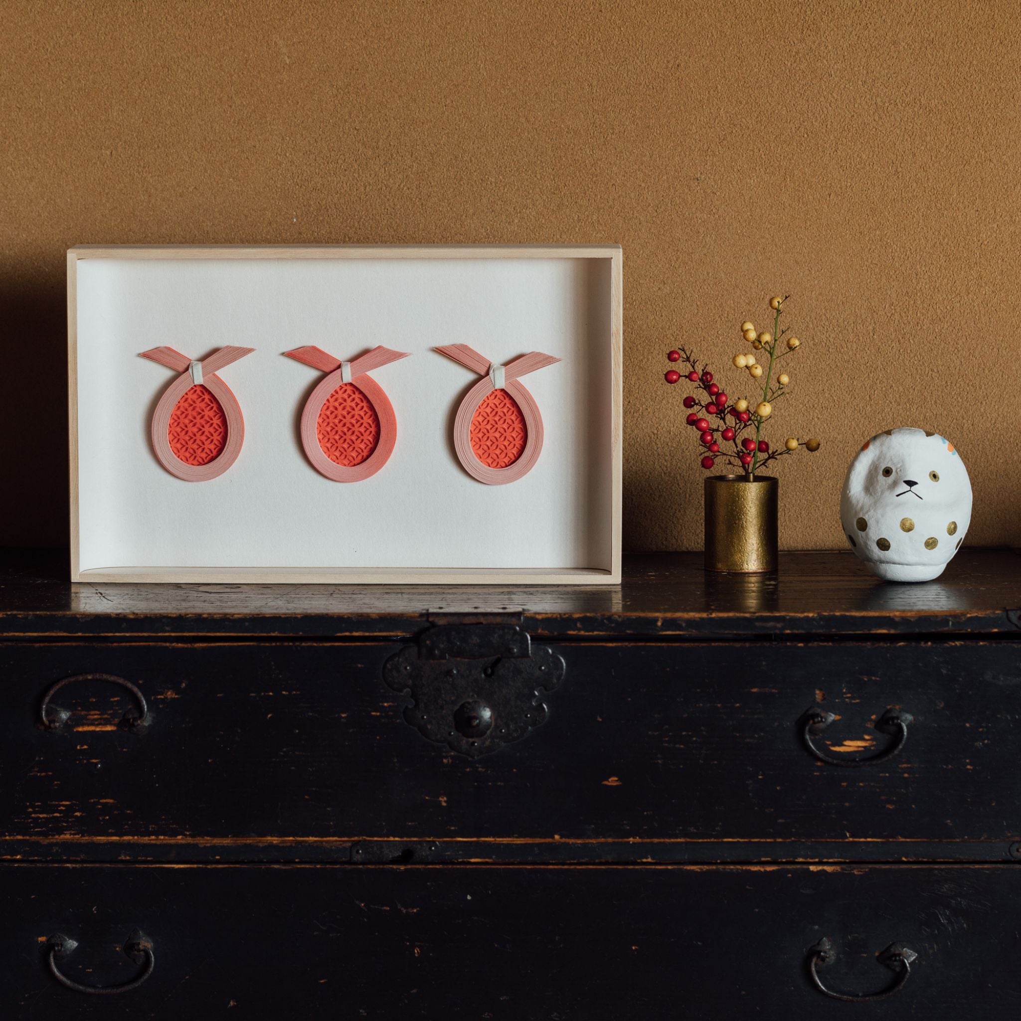 Yamaga Good Fortune Ornament – “Shippodama Mitsu Set” Three Spheres & Shippo