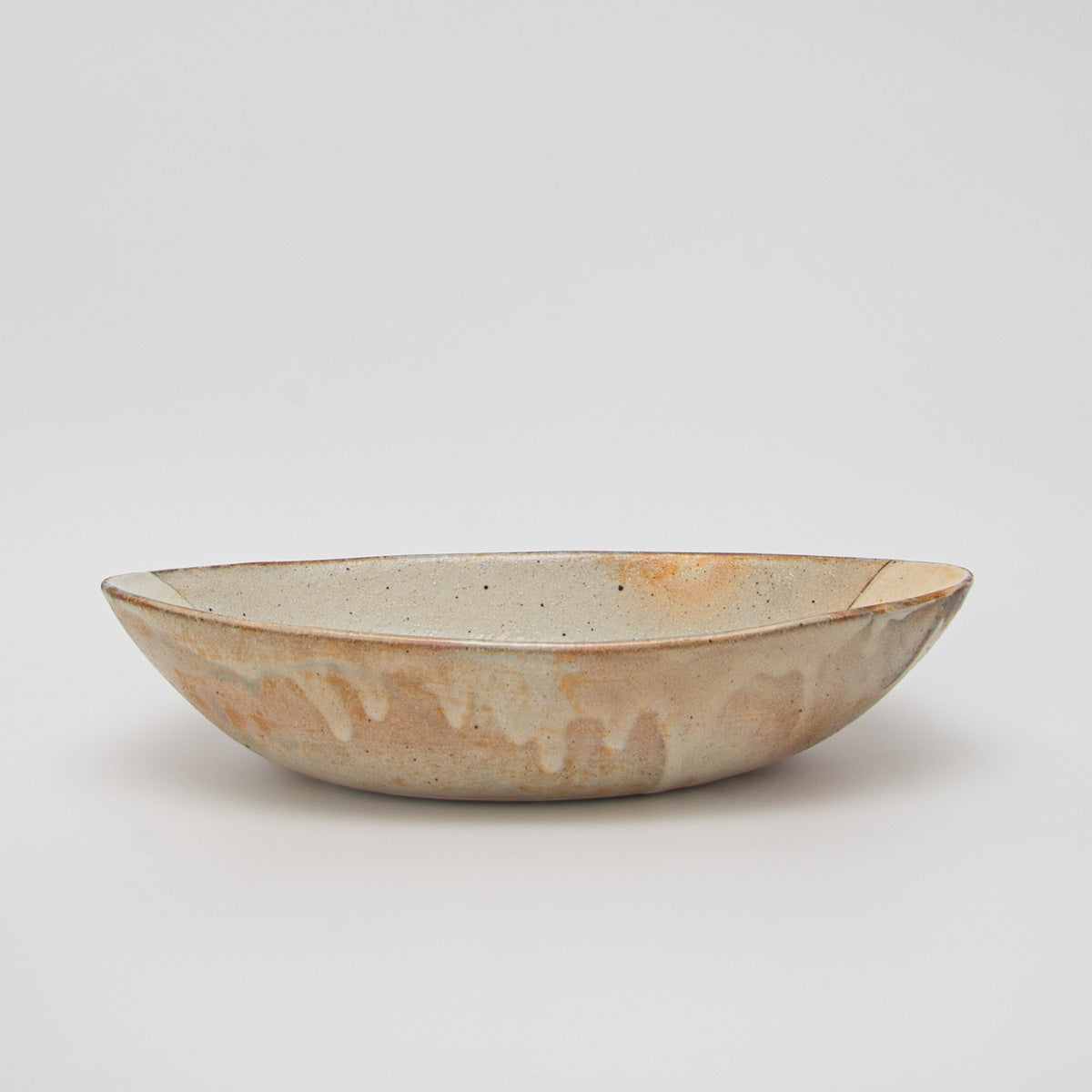 Shigaraki Ware Aratetsusen Oval Deep Bowl