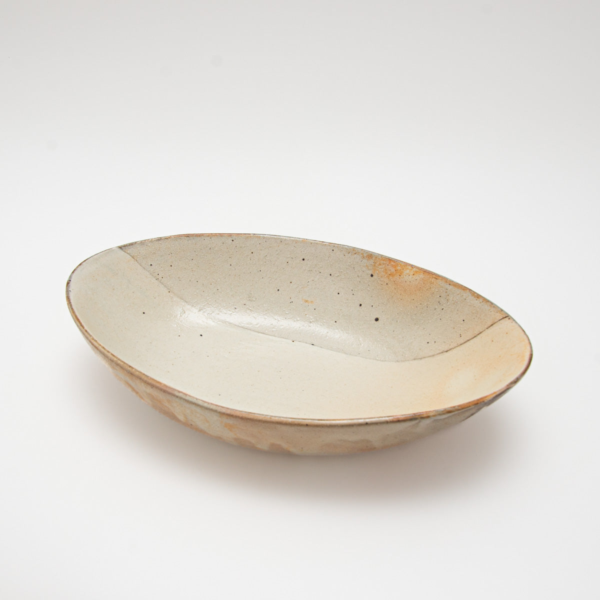 Shigaraki Ware Aratetsusen Oval Deep Bowl