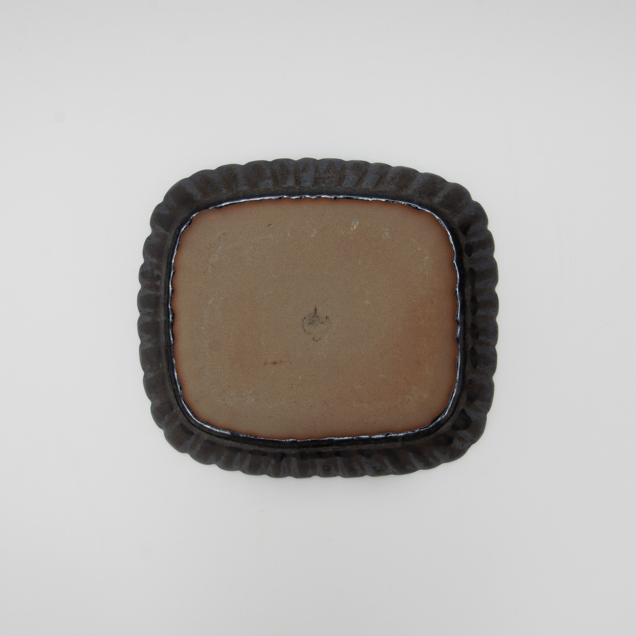 Seto Ware Flower Shaped Plate Rectangle Black Gold